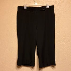 🎁2/$12 16W DRESSBARN BLACK STRETCHY WIDE LEG CAPRIS IN GREAT CONDITION